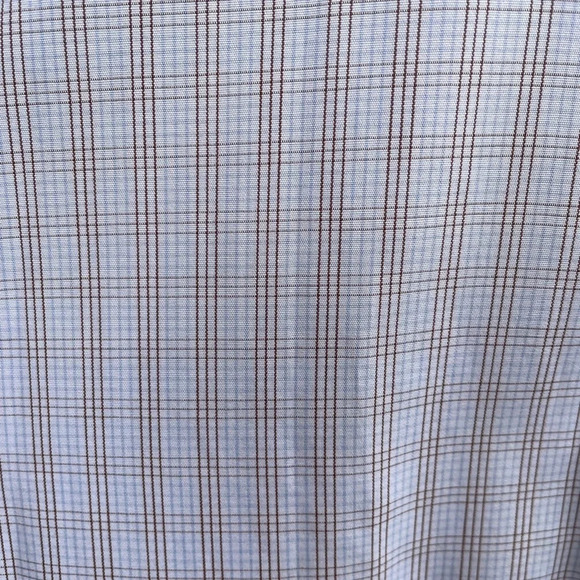 Baumler Brown White Blue  Windowpane Check Button down, size 41 (16) - Picture 6 of 7